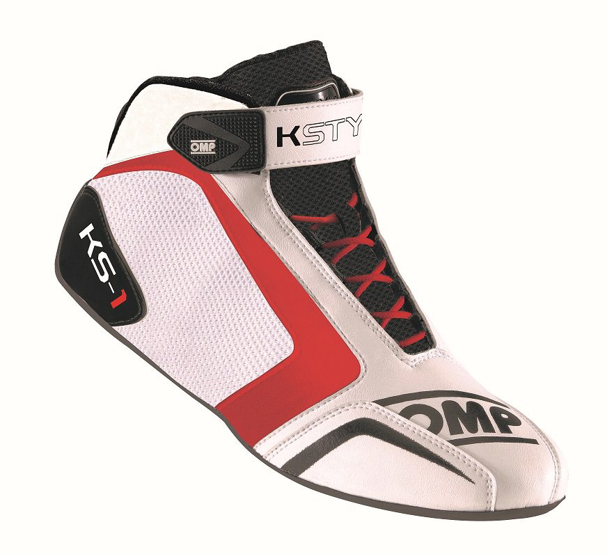 OMP KS-1 Kart Shoes white/red/black