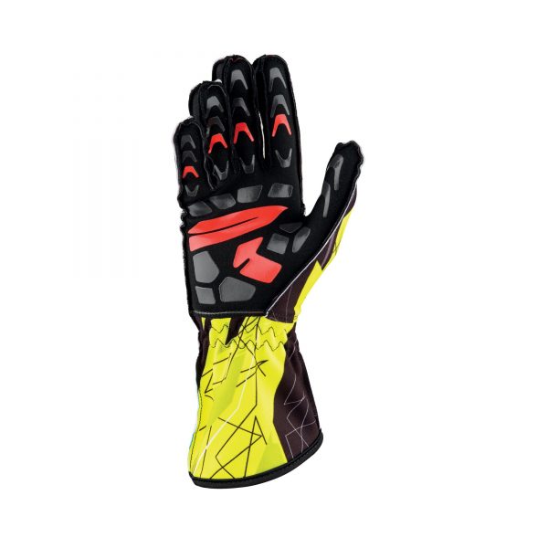 OMP KS-2 Art Gloves Black-Fluro Yellow back