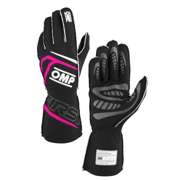 first gloves black/fuscia