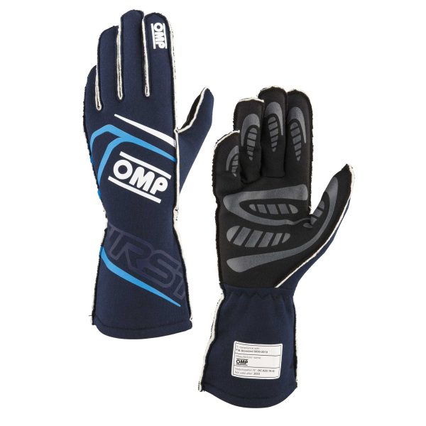 first gloves navy cyan