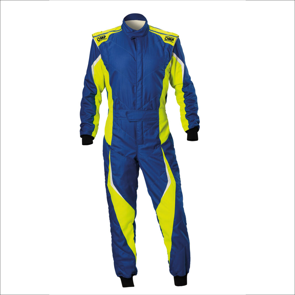 IA01859B01044 OMP TECNICA EVO RACE SUIT BLUE/YELLOW