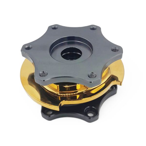 Racetech Steering Wheel Quick Release Hub - Grey/Gold