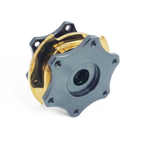 Racetech Steering Wheel Quick Release Hub - Grey/Gold - Image 2